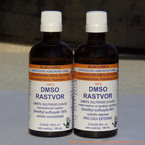 DMSO 33% v/v, 66% v/v  i 100% v/v rastvor (Dimethyl sulfoxyde 33%, 66%, 100% solutio)