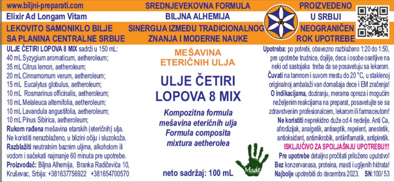 ULJE ČETIRI LOPOVA 8 MIX SREDNJEVEKOVNE FORMULE